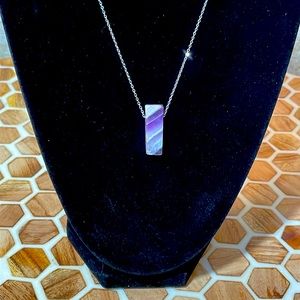 Chevron Amethyst Crystal Necklace Natural Healing